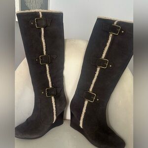 Kenneth Cole Reaction Black Over the Knee Boots